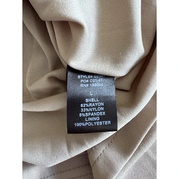 LENA NYC Assymetric Dress Size Large Beige Lined Elegant Night Out EUC - Picture 11 of 12